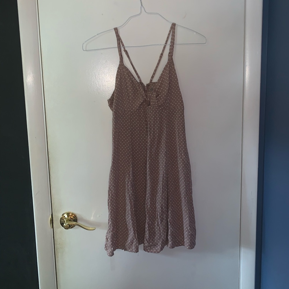 purple polka dot dress